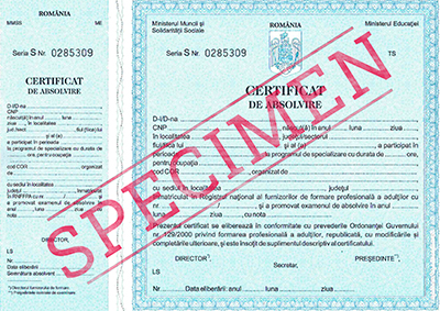 Model Certificat Absolvire Curs