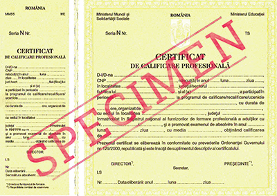 Diploma presator metale la rece